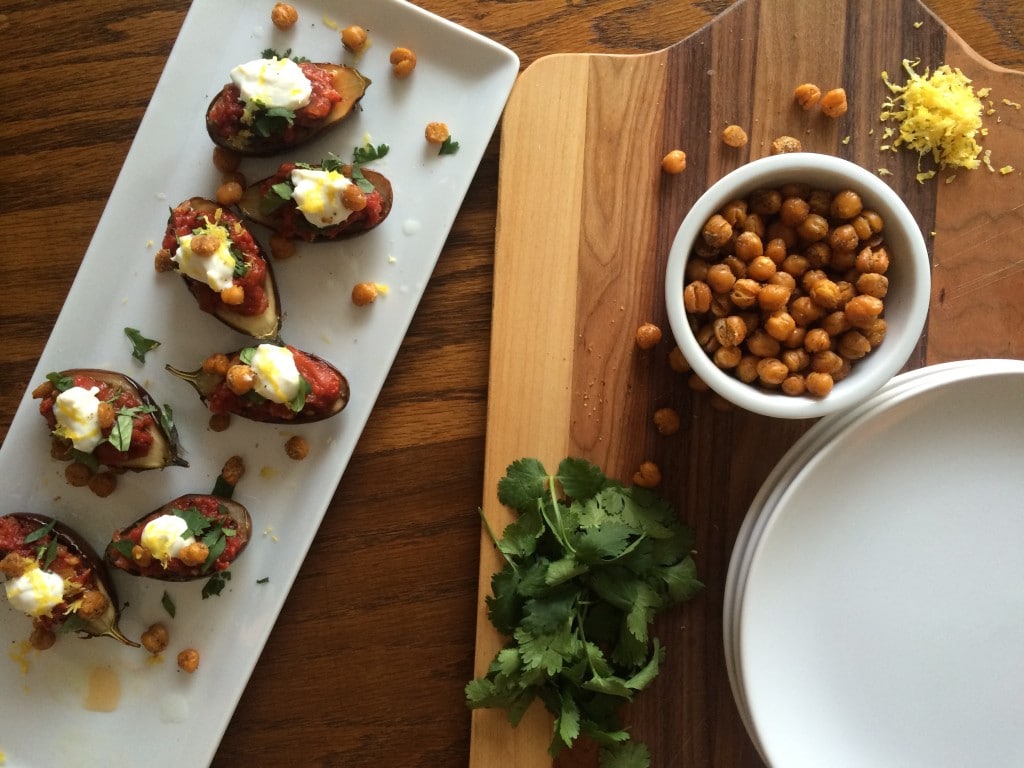 Roasted Baby Eggplant with Harissa | BourbonAndHoney.com