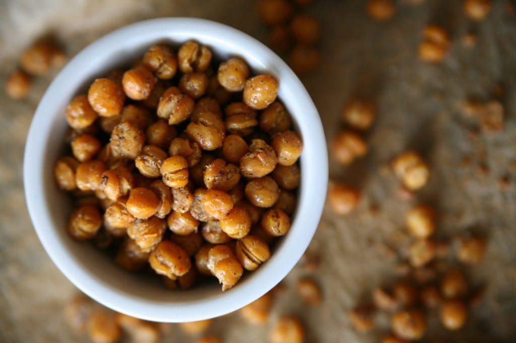 Garam Masala Roasted Chickpeas| BourbonAndHoney.com