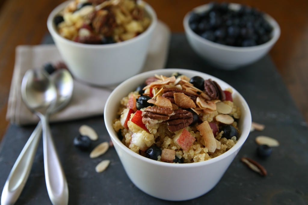 Blueberry and Nectarine Breakfast Quinoa | BourbonAndHoney.com