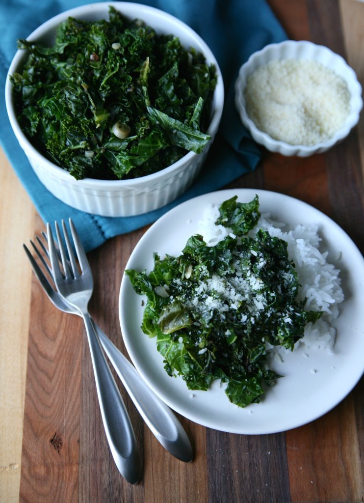 Wilted Kale with Ramps and Rice Edited