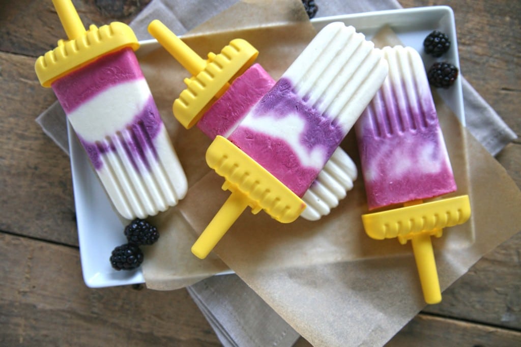 Berry Swirled Yogurt Pops | BourbonAndHoney.com