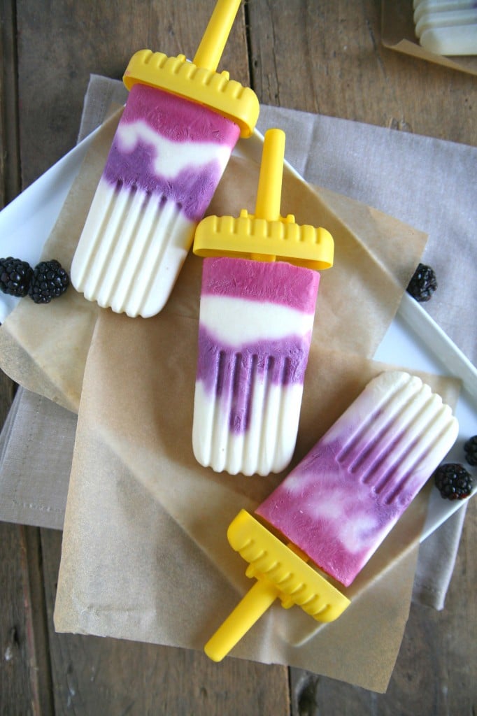 Berry Swirled Yogurt Pops | BourbonAndHoney.com