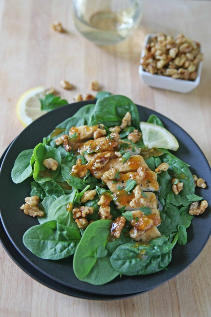 Garlic-Ginger Chicken and Walnut Salad | BourbonAndHoney.com