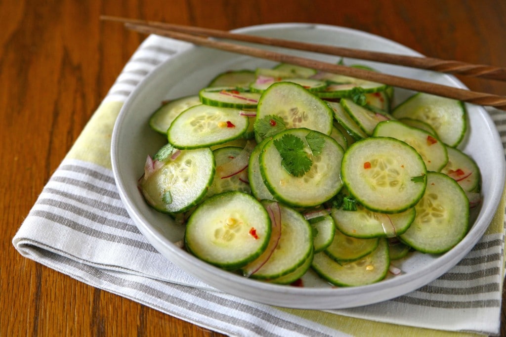 Spicy Cucumber Salad | BourbonAndHoney.com