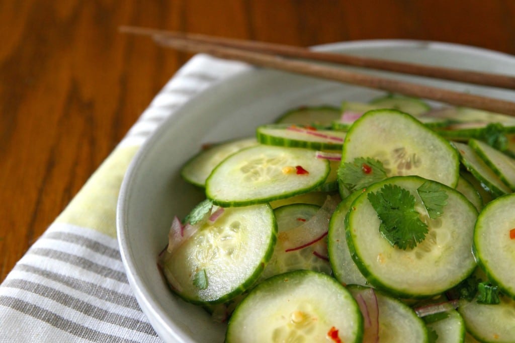 Spicy Cucumber Salad | BourbonAndHoney.com