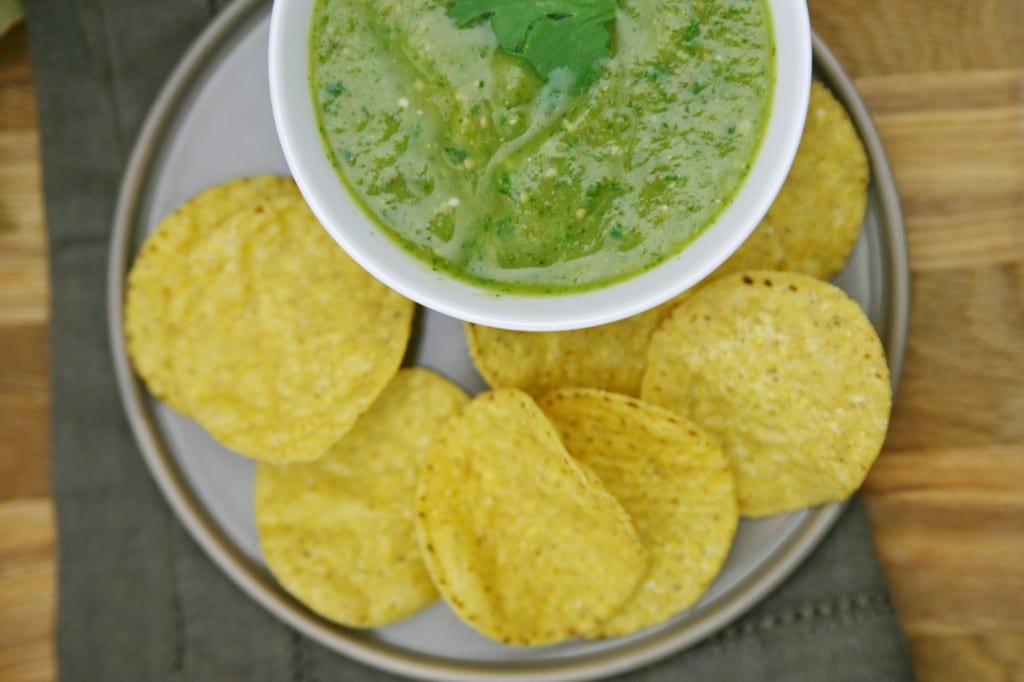 Roasted Tomatillo Salsa | BourbonAndHoney.com