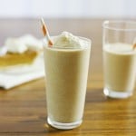 Cinnamon Pumpkin Pie Shake | BourbonAndHoney.com -- A delicious dessert mashup of an ice cream shake and pumpkin pie. These Cinnamon Pumpkin Pie Milk Shakes are indulgent, delicious and perfect for fall!
