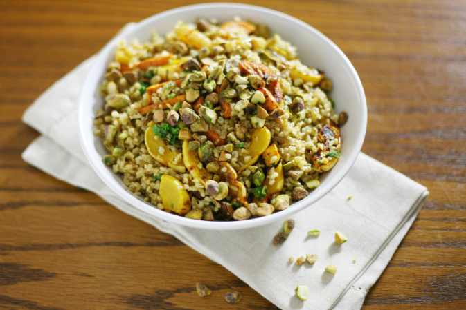 Roasted Delicata Squash with Freekeh | BourbonAndHoney.com