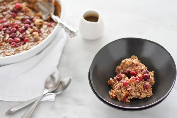 Baked Gingerbread Oatmeal with Bourbon Sauce | BourbonAndHoney.com