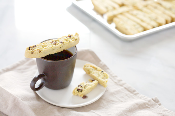 Cranberry, Orange and Pistachio Biscotti | BourbonAndHoney.com