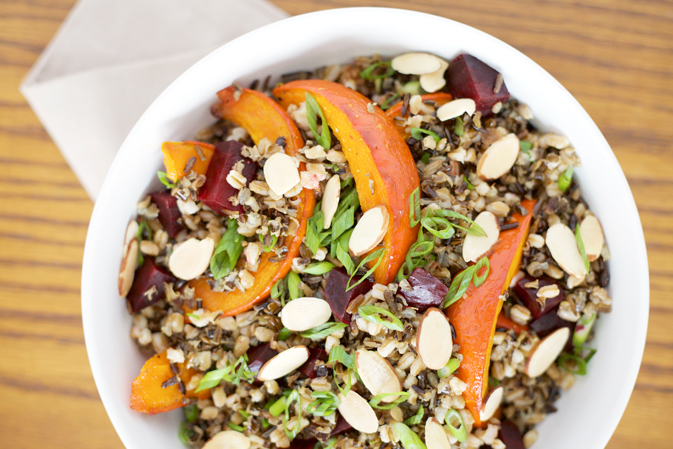 Roasted Red Kuri Squash and Wild Rice Salad | BourbonAndHoney.com