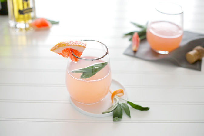 Sage and Grapefruit Mimosa | BourbonAndHoney.com
