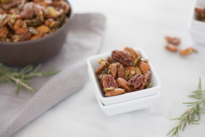 Sweet and Spicy Nuts | BourbonAndHoney.com