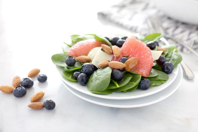 Almond, Blueberry and Grapefruit Salad | BourbonandHoney.com