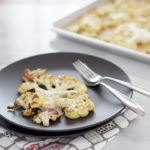 Roasted Cauliflower Steaks with Gruyère | BourbonandHoney.com