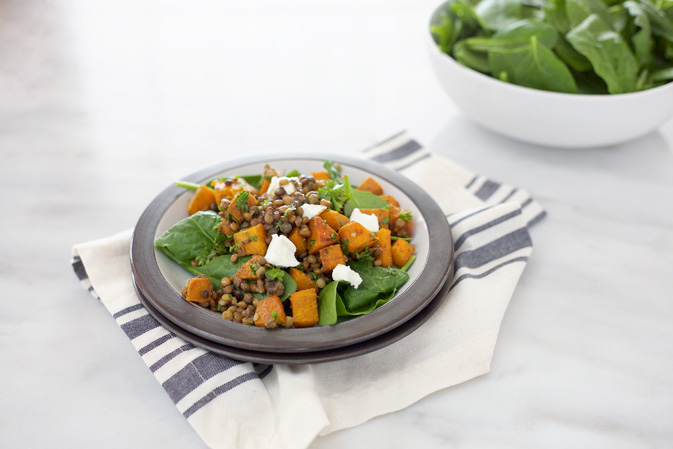 Roasted Squash and Lentil Salad | BourbonandHoney.com