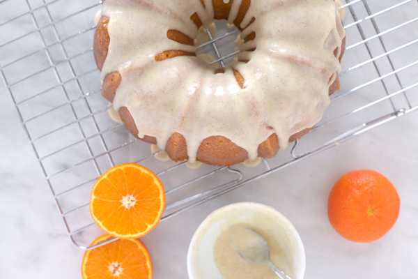 Tangerine Buttermilk Cake with Vanilla Bean Icing | BourbonandHoney.com