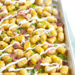 Bacon Cheddar Tater Tot Nachos | BourbonandHoney.com