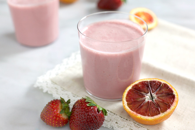 Blood Orange and Strawberry Kefir Smoothies | BourbonandHoney.com