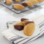 Chocolate Dipped Vanilla Bean Madeleines | BourbonAndHoney.com