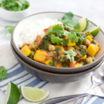 Slow Cooker Sweet Potato Curry with Chickpeas | BourbonandHoney.com