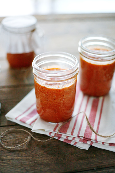 Fermented Hot Sauce | BourbonAndHoney.com -- Lots of chilies, sweet bell peppers and fresh garlic make this homemade Fermented Hot Sauce spicy and super flavorful!