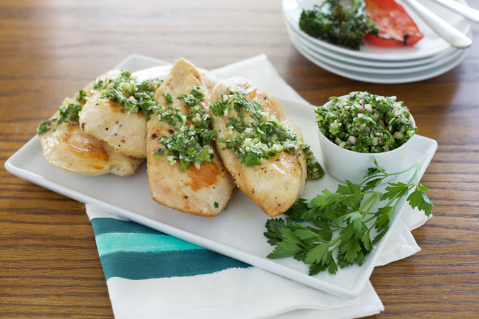 Grilled Chicken with Chimichurri | BourbonAndHoney.com