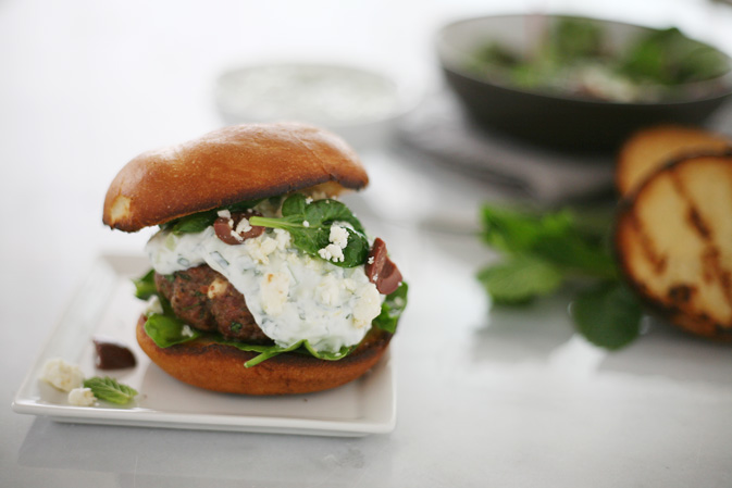 Lamb Burgers with Tzatziki Sauce | BourbonAndHoney.com