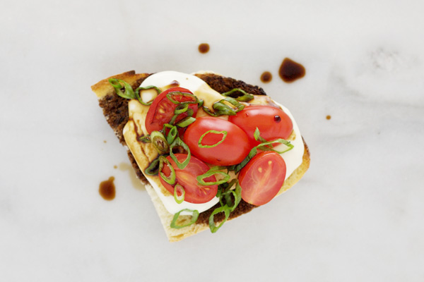 Tomato and Mozzarella Toast | BourbonAndHoney.com