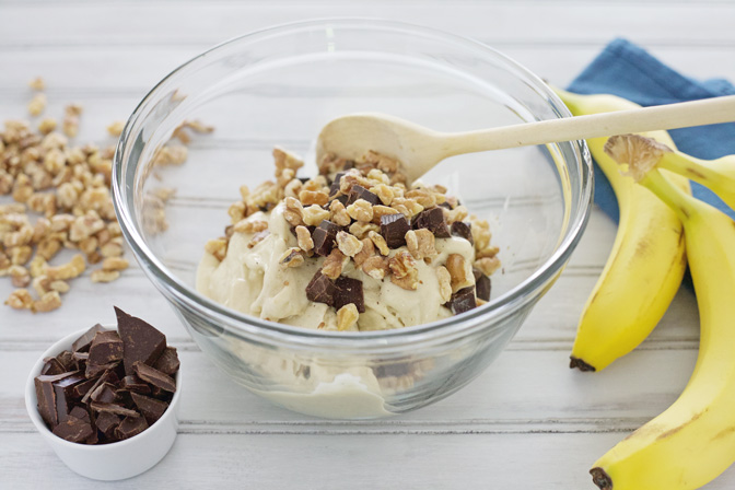 Chunky Monkey Banana Ice Cream | BourbonandHoney.com