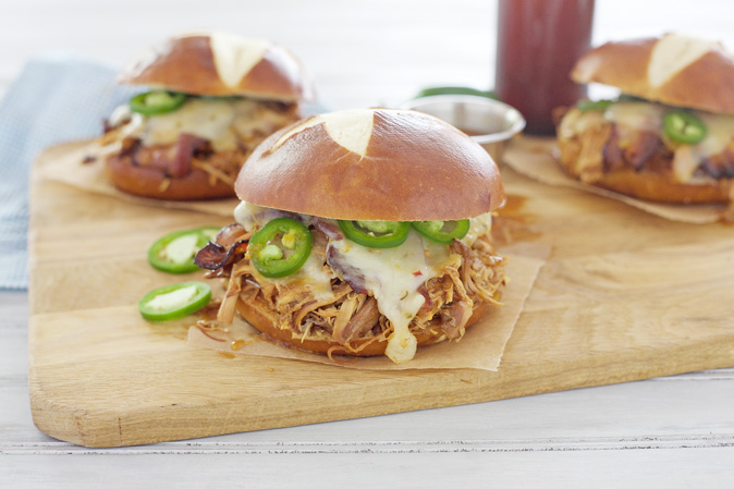 Slow Cooker Bourbon and Honey Chicken Sandwiches | BourbonandHoney.com