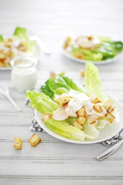 Chicken Caesar Salad | BourbonAndHoney.com