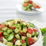 Cucumber, Avocado and Tomato Salad | BourbonAndHoney.com