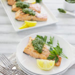 Grilled Salmon with Chimichurri | BourbonandHoney.com