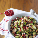 Roasted Brussels Sprouts with Pomegranate and Almonds | BourbonandHoney.com