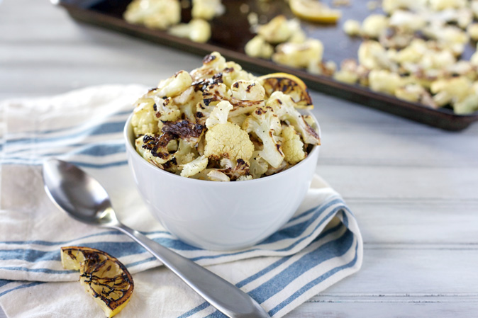 Roasted Cauliflower with Lemon | BourbonandHoney.com