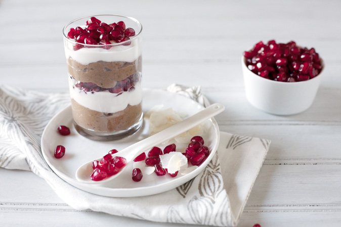 Chocolate Chia Pudding Parfait | BourbonandHoney.com