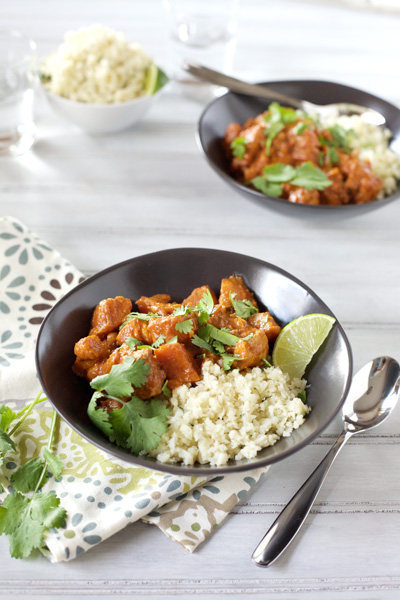 Slow Cooker Butter Chicken | BourbonandHoney.com -- Sweet potatoes and red Thai curry make this Slow Cooker Butter Chicken irresistible and quick to make.