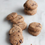 Salted Almond Chocolate Chunk Cookies | BourbonandHoney.com -- These gluten free chocolate chunk cookies are perfectly chocolatey, almondy and delicious.