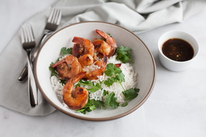 Bourbon and Honey Garlic Shrimp | BourbonandHoney.com -- Simple and delicious, this Bourbon and Honey Garlic Shrimp is the perfect weeknight dinner or party appetizer.