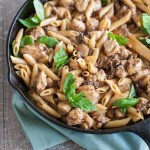 Penne with Chicken and Sun Dried Tomatoes | BourbonandHoney.com -- This Penne with Chicken dish takes dinner to the next level with a bit of cheese, sun dried tomato and some pasta for a quick weeknight meal.