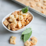 Sage and Fontina Crackers | BourbonandHoney.com -- These crunchy cheesy Sage and Fontina Crackers are totally addicting. They're slightly herby, super cheesy and totally worth making!