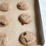 Small Batch Chocolate Chunk Cookies | BourbonandHoney.com -- A quick and easy recipe for a small batch ooey-gooey Chocolate Chunk Cookies with a bit of almond butter and a sprinkle of salt to cure any sweet tooth.