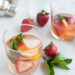 Bourbon and Honey Strawberry Smash Cocktail | BourbonandHoney.com -- This Bourbon and Honey spiked Strawberry Smash Cocktail is simple, fruity, refreshing and delicious! A great cocktail choice for a summer patio!