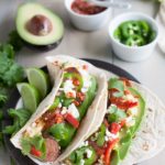 Scrambled Egg and Chorizo Breakfast Tacos | BourbonandHoney.com -- These fully loaded Scrambled Egg and Chorizo Breakfast Tacos are an easy, tasty and customizable breakfast that everyone will love.