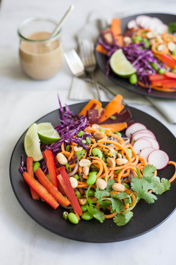 Sweet Potato and Soba Noodles with Spicy Peanut Sauce | BourbonandHoney.com -- Sweet Potato and Soba Noodles with Spicy Peanut Sauce.