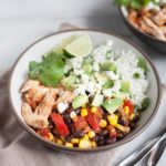 Slow Cooker Chicken and Bean Burrito Bowls | BourbonandHoney.com