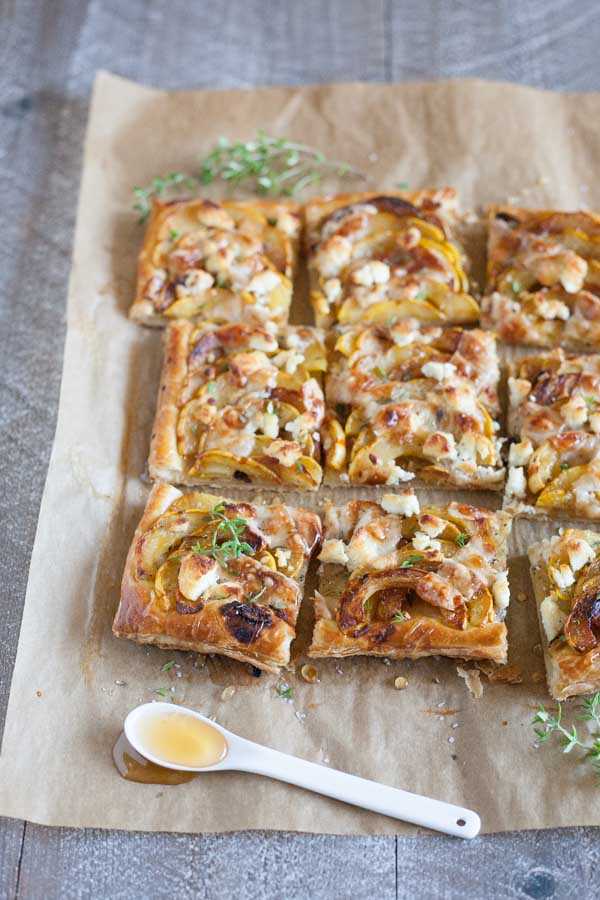Roasted Squash Tart with Goat Cheese and Thyme | BourbonandHoney.com