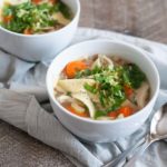 Hearty Slow Cooker Chicken Noodle Soup | BourbonandHoney.com -- Comforting, easy and hearty this Slow Cooker Chicken Noodle Soup is just the thing for when you're feeling crummy or needing to keep warm on a chilly winter day.