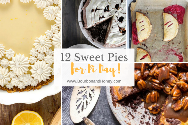 12 Deliciously Sweet Pies for Pi Day| BourbonandHoney.com -- Chocolatey, fruity, creamy, fresh and sweet, celebrate Pi Day and everyday with this round up of 12 deliciously sweet pie recipes!